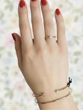 ARGENTO VIVO CZ Bezel Set Wire Cuff Bracelet
